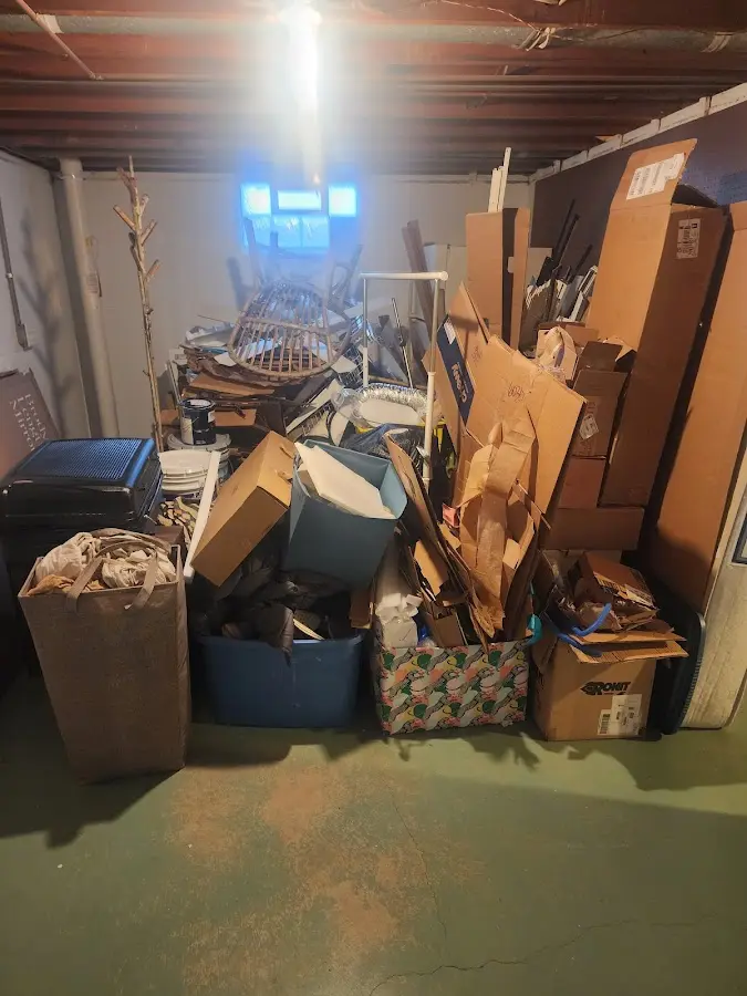 Roll-off dumpster container at job site for 6 Yard Dumpster Rental in Brandenburg